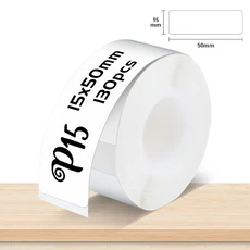P15 라벨 용지 롤 Marklife P12 Q30 프린터 용 흰색 접착 스티커 15x30mm 투명 테이프, 15 15-50mm White