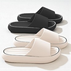 [더루시] 층간소음 커플 실내화 실내슬리퍼 1+1, 1개, 아이보리+블랙