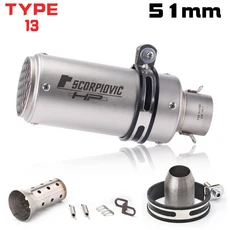 [호환] 범용 오토바이 배기 소음기 51mm 가와사키 er6n sv650 crf 230 z800 r1 cb650f cb1000r cbr250r, 20 TYPE-13