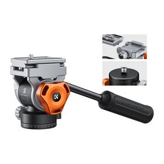 K&F CONCEPT FH-03 플로이드 비디오 헤드 파노라마 베이스 및 플레이트 포함 CNC가공, 1개