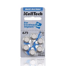 아이셀텍 인공와우 전용 코클리어 메델 칸소 보청기배터리 675 CI 60알 파란색, 아이셀텍 인공와우용 675CI(60알), 1개