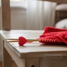 보조개자매 실빠짐 방지 바늘홀더 뜨개질용품, 레드