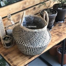 달빛홈즈 화분커버 컬러 해초바구니 소형 17X25cm