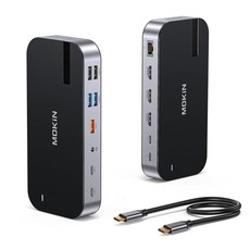 USB C type c hdmi 3 4K 60Hz MOKiN 16 in 1 100W PD USB3.0 10Gbps Dell lenovo HP Macbook 도킹, 1개