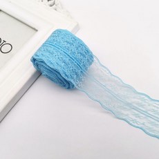 레이스천 밑단 원단 부자재 리본끈 4.5cm 10M, 1개, 13#스카이블루