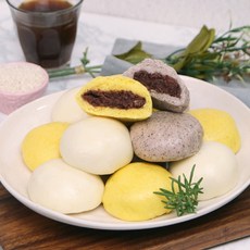 [안흥찐빵] 찐빵 3종 세트(쌀찐빵 20개+단호박쌀찐빵 20개+흑미쌀찐빵 20개), 60개, 50g