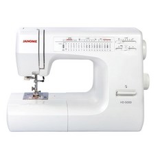 알루미늄 본체 18바늘 뜨개질 자유 팔 바늘 나사산이 내장된 야놈 HD-5000 헤비 듀티 재봉틀 흰색, Janome HD-5000 튼튼한 재봉틀, 알루미늄 바