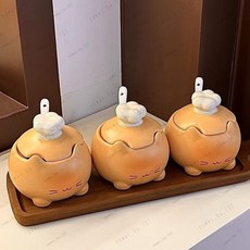 閃 出貨 陶瓷泡麵碗碗 烤麵包小貓碗 小貓碗 烤麵包小貓泡麵碗 泡麵碗 烤麵包小貓係列全套餐具, 烤麪包貓咪調味罐, 1個