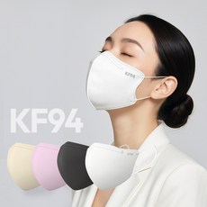 국내산 KF94 숨쉬기 편한 새부리형 컬러 황사 방역 마스크, 화이트, 4개, 25개입