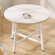 라온스페이스 홈 접이식 테이블, 4인용, 화이트 베이지D