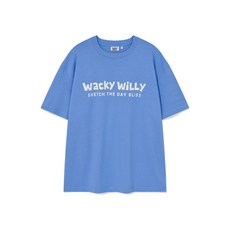매장정품 와키윌리 WACKY WILLY 빅 타이포 반팔 티셔츠 블루 WA2502ST10BL 499489