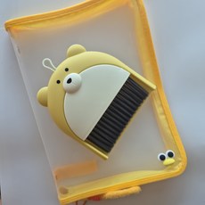 (선물가능)메쉬 파우치 문구포함 연필 지우개 형광스틱, 1개, 옐로