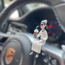 李白喝咖啡手辦 國風古代劍客車載汽車擺件, 1個, 李白袋裝（高度8厘米）