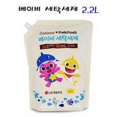 베비언스 핑크퐁 베이비 안심 세탁세제 리필 2200ml, 2.2L, 4개