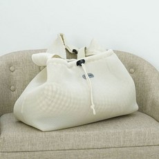 강아지 파스텔아이보리 끌레 메쉬 이동 가방 슬링백, 없음