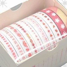 다꾸 마스킹 테이프 벚꽃 패턴 10롤 세트, 본상품