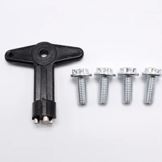 Renault Megane MK1 MK2 합금 휠 센터 캡 나사 볼트 (키 교체 잠금 하드웨어 포함) 4Pcs, 01 검정색