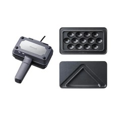 Vitantonio 多功能點心機 雞蛋仔機 三明治機 快速加熱 可拆卸烤盤 VEH-10-K 黑色, VEH-10-K  黑色