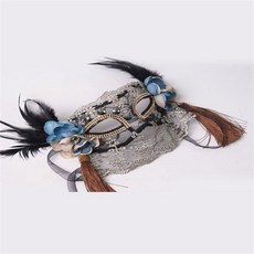 有貨萬圣節金色面紗全臉美女唱將蒙面歌王唱歌假面罩舞會面具成人神秘 DIY手工好物鋪, 蕾絲面紗, 1個