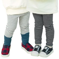 KKAKKUNGNORITER 孩童款簡約條紋內搭褲 2入組