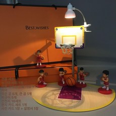 조명 미니 농구대 미니농구 농구골대 데스크테리어 선물, 1개, 보라색 노란색 레이커스 코트 선물용