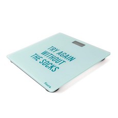 Fisura - 디지털 욕실 저울 \"try again\". 유리 욕실 저울. 전자 욕실 저울은 최대 180kg과 50g 정확도 스텝온 기술. 11.81 X 30cm(11.81