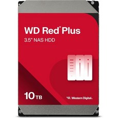 웨스턴 디지털 10TB WD 레드 플러스 NAS 내부 하드 드라이브 HDD - 7200 RPM SATA 6 GB/s CMR 512 MB 캐시 3.5인치 WD100EFGX, 512 MB Cache