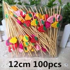 하트 꽃 모양 대나무 꼬치 뷔페 컵케이크 과일 디저트 스틱 칵테일 웨딩용, 1개