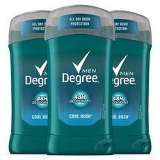 디그리 남성용 48시간 데오도란트 쿨 러시, 85g, 3개