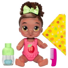 [4] Baby Alive 샴푸 스너글 베리 부 블랙 헤어 27.9cm(11인치) 워터 베이비 인형 놀이 세트 만 3세 여아 및 남아 이상 장난감