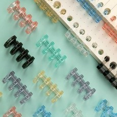 다이어리 제본용 투명 컬러 플라스틱 분리형 철제 고정 연결 장치 문구 사무용품, 1개, 상세페이지 참조