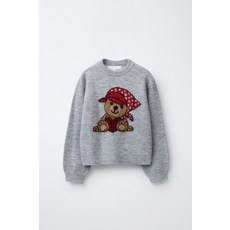 ZARA 자라 곰돌이 니트 스웨터 - 그레이 UFJ344 TRL121