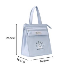 手提飯盒袋大容量卡通可愛學生打包便當包上班族午餐保溫包, 藍色, 1個