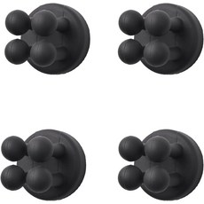 칫솔 홀더 욕실용 실리콘 샤워용 면도기 벽걸이 4개 흰색, 4pcs-black
