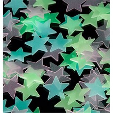 베카87 야광별 스티커 100p 장식, 노랑, 1개