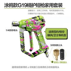 下殺價 綠田【G19涂】鴉短槍 洗車快插PA噴槍 快速手持式水槍 手動掛墻, 綠田G19涂鴉家用接頭不銹鋼頭