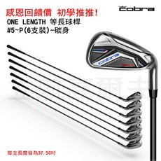 Cobra AEROJET ONE LENGTH 初學推薦 鐵桿 #5 P(6支裝) 碳身, 碳身-R, R
