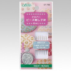 Clover 可樂牌 串珠刺子繡專用繡針 (6入/附穿線器) 57-785, 1個