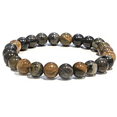 ECLATIS Lava Rock 디퓨저 디자인 팔찌 여성 및 남성 천연 힐링 크리스탈 영적 보호 긍정적인 에너지를 위한 8mm 라운드 비즈 신축성 있는 조절 가능한 사이즈, 석화 목재