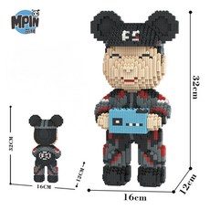 스타일하우스 나노블럭 베어브릭 32cm 중형 장식품, 혼합색상 G19, 1개