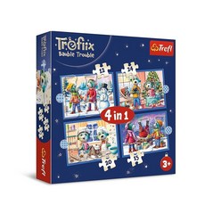 Trefl 4in1 직소 퍼즐 It's Snowing at The Trefliks' House 프린트 DIY 퍼즐 창의적인 재미 성인 및 아동용 클래식 4세 이상