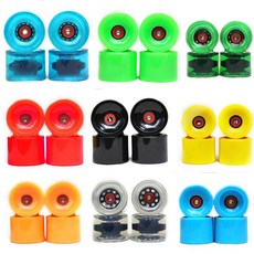 소프트 스케이트보드 휠 PU 70mm 롱보드 휠 내구성 슈퍼 크루저 로드 ABEC-9 베어링 신제품, 08 White, 1개