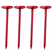 철근 측량 마커 말뚝 금속 말뚝 10인치 길이 - 1.1LB 헤비 듀티 하이비스 레드(2팩) 빌딩 라인 기둥은 포장 돌 정원 잔디 가장자리 및 잡초 장벽에 적합합니다