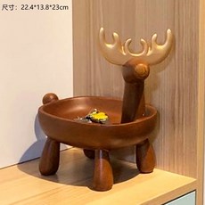 熱賣 鑰匙收納 玄關鑰匙收納 桌面置物架 鑰匙收納盒 ins創意入戶門玄關鑰匙收納擺件客廳輕奢麋鹿裝飾品, 1個, 小鹿托盤-收納擺件*1