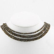 천연 황금 광택 흑요석면 처리 된 라운드/큐브 비즈 2mm 3mm 4mm 보석 만들기 DIY 목걸이, FR 3mm-3.3mm, Golden Obsidian, 1개