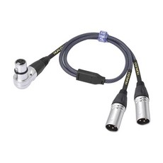 HUALEU 61cm(2피트) XLR 수 - 듀얼 암 y 스플리터 어댑터 Y 케이블 1 2 암 3핀-XLR 컴바이너 코드 밸런스 마이크 어댑터 패치 케이블-2팩_147104, 직각 XLR 1 암 - 2 수_147104
