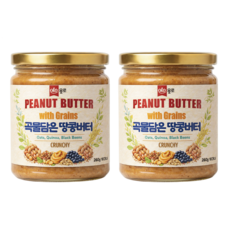 올로 곡물담은 땅콩버터 크런치 무첨가 무설탕, 2개, 260g