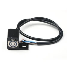 미러 마운트 오토바이 헤드라이트 위험 브레이크 안개등 수동 복귀 스위치 CNC 알루미늄 12V 10mm, 03 Right   Blue