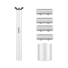 颳鬍刀 手動颳鬍刀 傳統颳鬍刀 安全手動颳鬍刀 剃鬚刀 手動不傷剃須 震感剃須刀防水6層進口刀片震動颳衚刀, 銀色1刀架1底座4刀頭, 1個