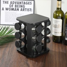 免打孔調味罐旋轉調料架廚房專用360轉盤檯面調料瓶收納架置物架, 1個